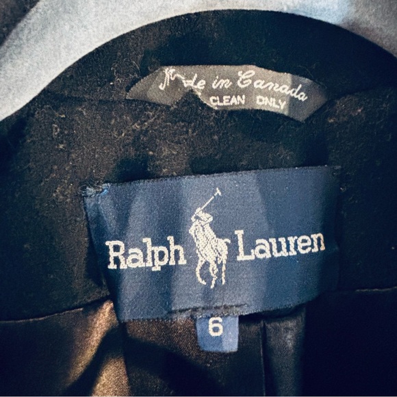 RALPH LAUREN Sz 6 Pea Coat Made in Canada Peak Lapels Double Breasted Lined - Picture 3 of 11